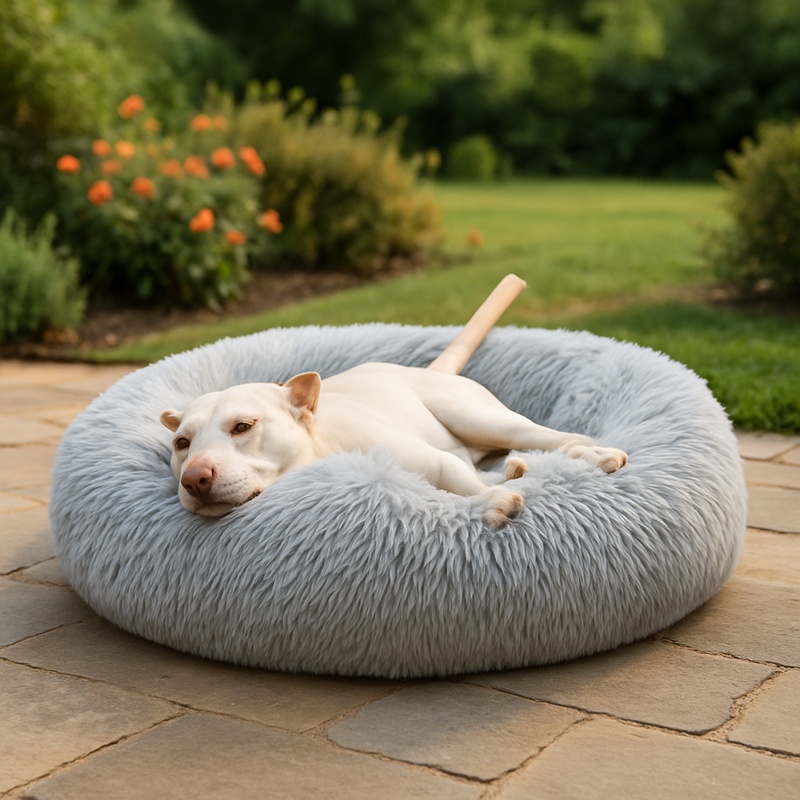 Calming Dog Bed - Gemütliches Waschbares Rundes Haustierbett für Katzen