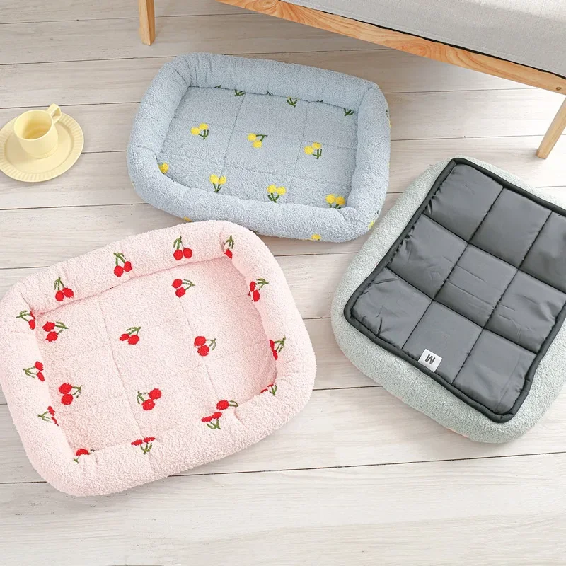 Calming Dog Bed - Universal Zwinger Wolke Samt Kirsch druck