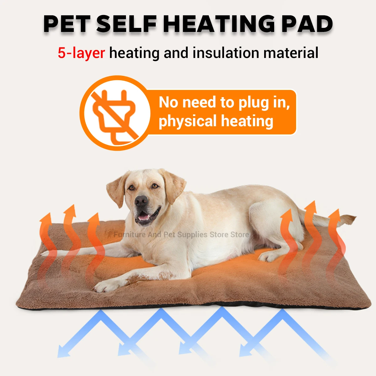 Pet Supplies Self Wash - Selbstheizende Haustiermatte, Extra Warme Thermische Hundekäfigmatte