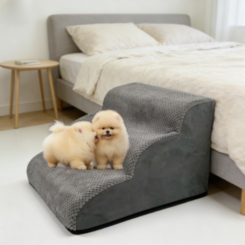 Calming Dog Bed - 2/3/4-stufige Rutschfeste Abnehmbare Schwamm-Hundeleiter, Sofa-Bett-Leiter für