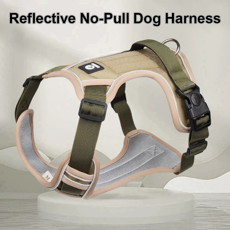 No Pull Dog Harness - Taktisches Anti-Zug Hundegeschirr Reflektierendes Robustes Oxford-Gewebe